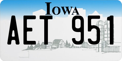 IA license plate AET951