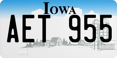 IA license plate AET955