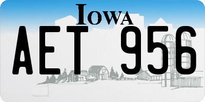 IA license plate AET956