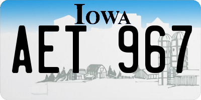IA license plate AET967