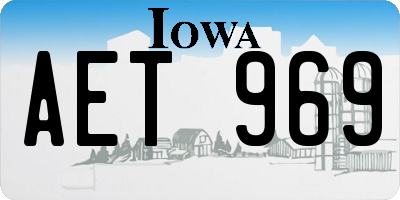 IA license plate AET969