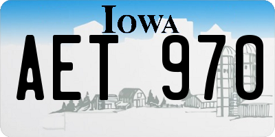 IA license plate AET970