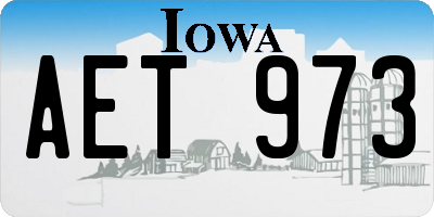 IA license plate AET973