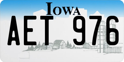 IA license plate AET976