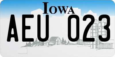 IA license plate AEU023