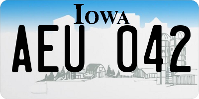 IA license plate AEU042