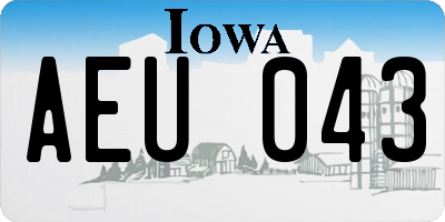 IA license plate AEU043