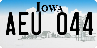 IA license plate AEU044