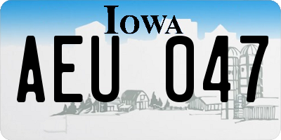 IA license plate AEU047