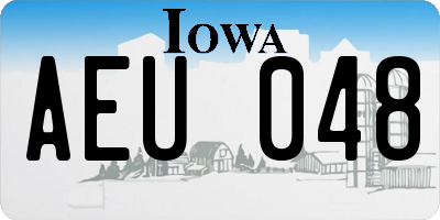 IA license plate AEU048