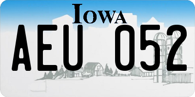 IA license plate AEU052