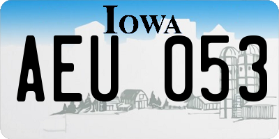IA license plate AEU053