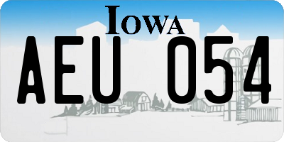 IA license plate AEU054
