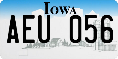 IA license plate AEU056