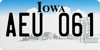 IA license plate AEU061
