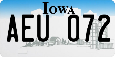 IA license plate AEU072