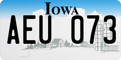 IA license plate AEU073