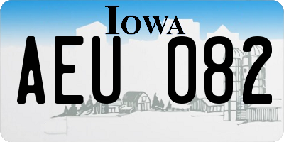 IA license plate AEU082