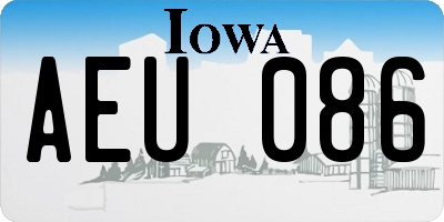 IA license plate AEU086