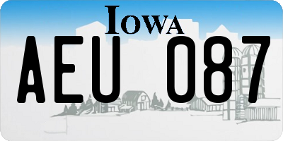 IA license plate AEU087