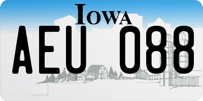 IA license plate AEU088