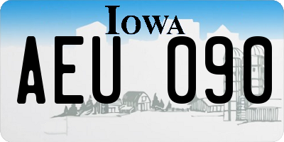 IA license plate AEU090