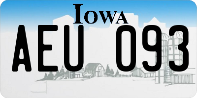 IA license plate AEU093