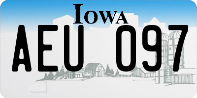 IA license plate AEU097