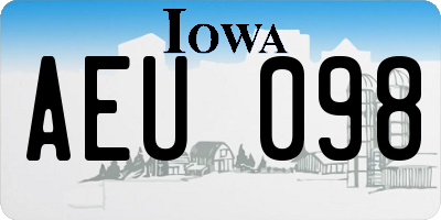 IA license plate AEU098