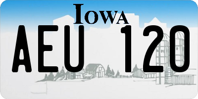 IA license plate AEU120