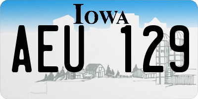 IA license plate AEU129