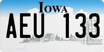 IA license plate AEU133