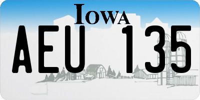 IA license plate AEU135