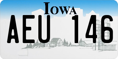 IA license plate AEU146