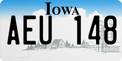 IA license plate AEU148