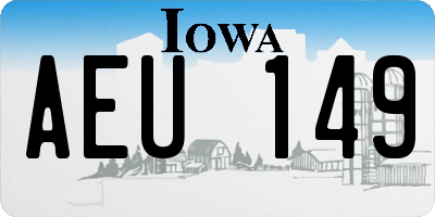 IA license plate AEU149