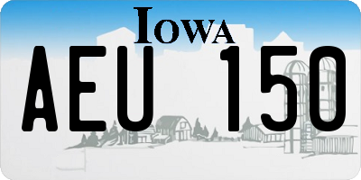 IA license plate AEU150