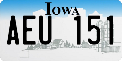 IA license plate AEU151