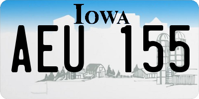 IA license plate AEU155
