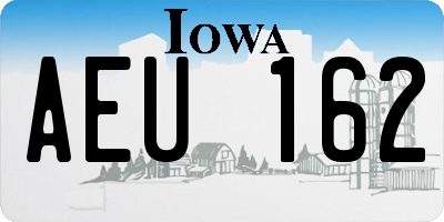 IA license plate AEU162