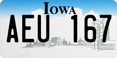 IA license plate AEU167