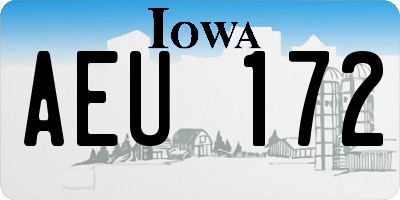 IA license plate AEU172