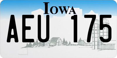 IA license plate AEU175