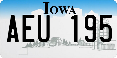IA license plate AEU195