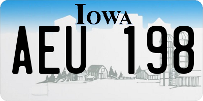 IA license plate AEU198