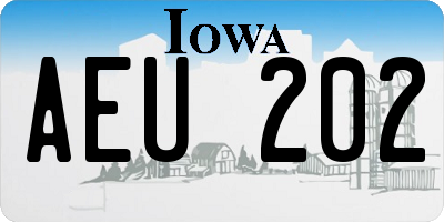 IA license plate AEU202