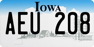 IA license plate AEU208