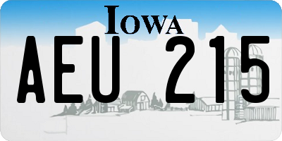 IA license plate AEU215