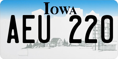 IA license plate AEU220