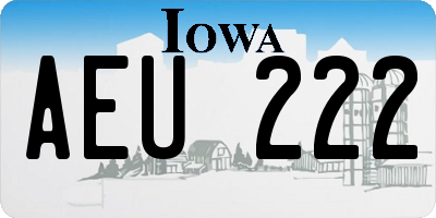 IA license plate AEU222